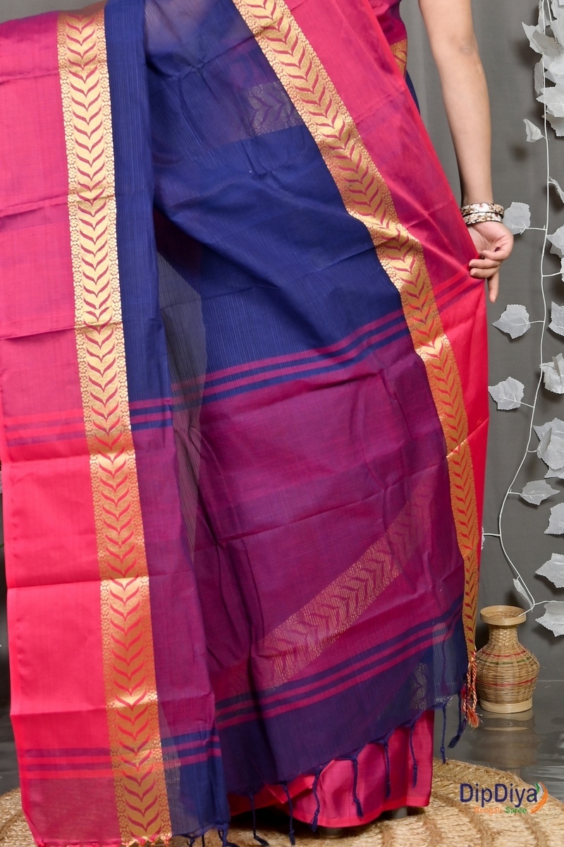 Naby Blue Pure Cotton Parvin Tant Saree (579)